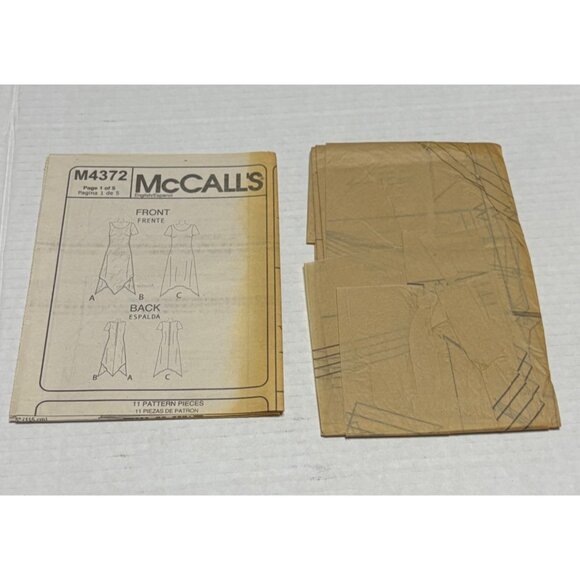 Easy McCalls M4372 Sewing Pattern Dress Asymmetrical Hem Maxi Size 10 12 14 16 - Picture 6 of 7